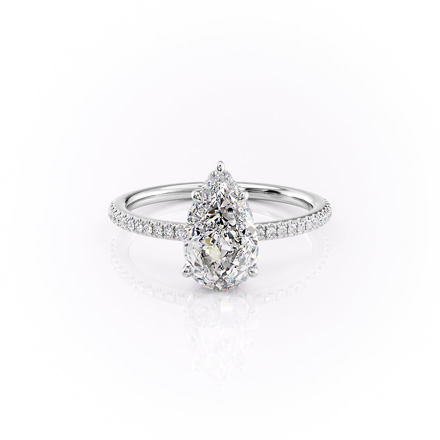 The Phoebe Set With Pear Pave Lab Diamond 1 Carat 14K White#material_14k-white