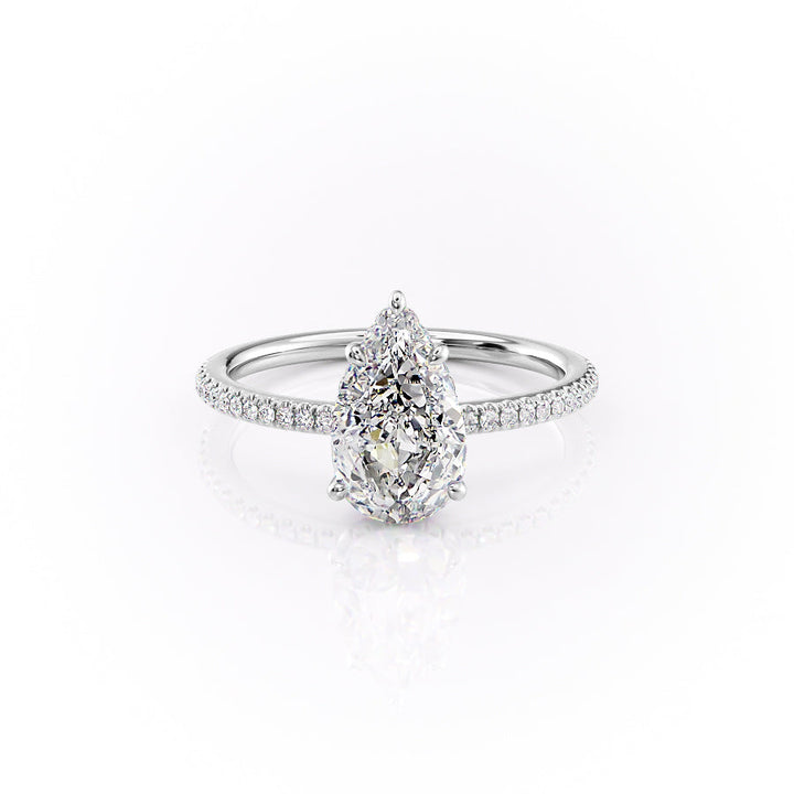 The Phoebe Set With Pear Pave Lab Diamond 1 Carat 14K White#material_14k-white