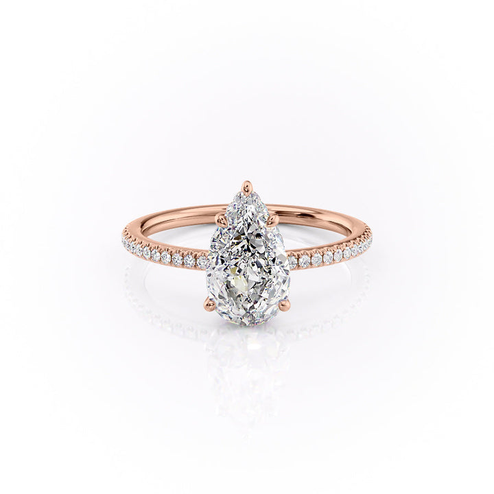 The Phoebe Set With Pear Pave Lab Diamond 1 Carat 18K Rose#material_18k-rose