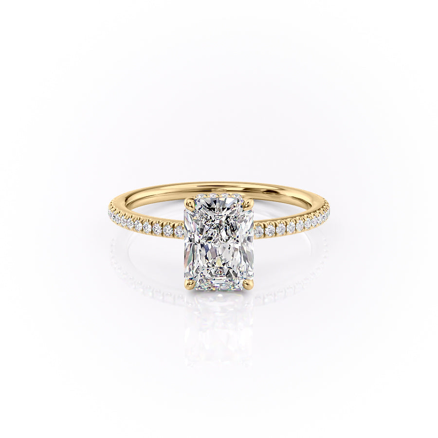 The Phoebe Set With Radiant Pave Lab Diamond 1 Carat 14K Gold#material_14k-gold