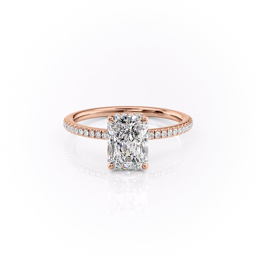 The Phoebe Set With Radiant Pave Lab Diamond 1 Carat 14K Rose#material_14k-rose