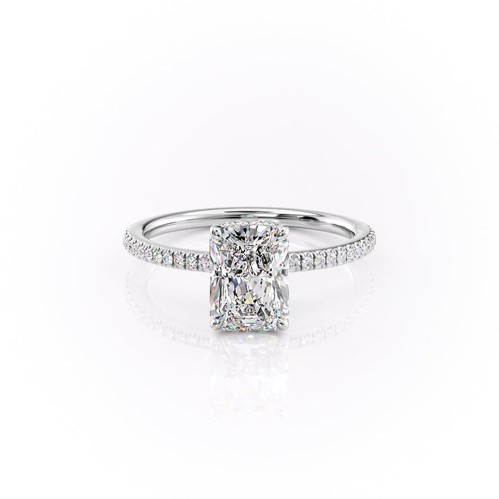 The Phoebe Set With Radiant Pave Lab Diamond 1 Carat 14K White#material_14k-white