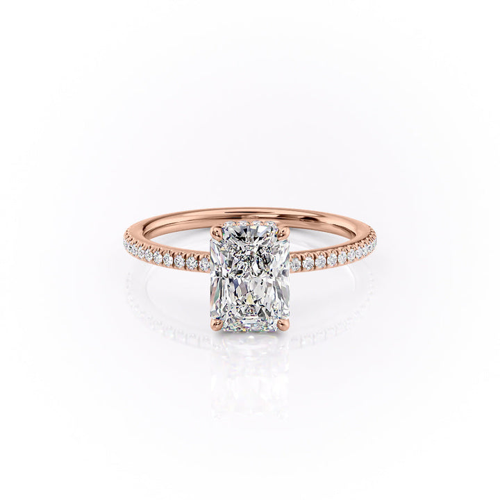 The Phoebe Set With Radiant Pave Lab Diamond 1 Carat 18K Rose#material_18k-rose