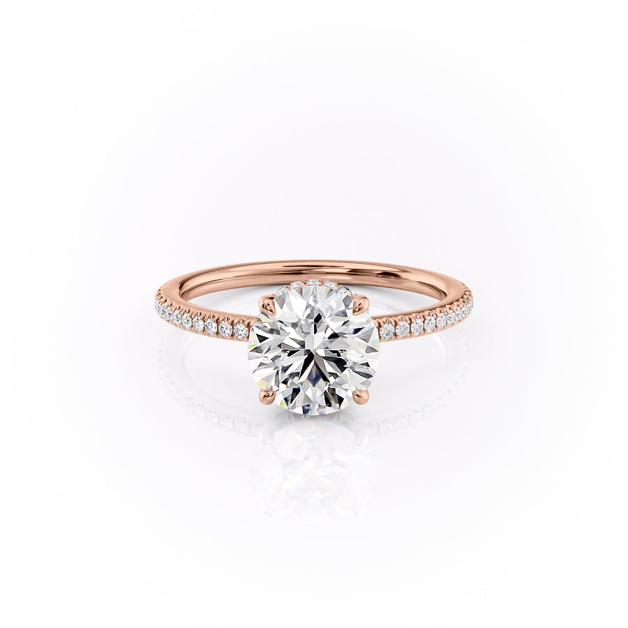 The Phoebe Set With Round Pave Lab Diamond 1 Carat 14K Rose#material_14k-rose