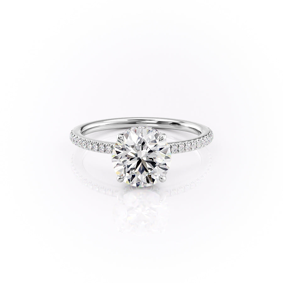 The Phoebe Set With Round Pave Lab Diamond 1 Carat 14K White#material_14k-white