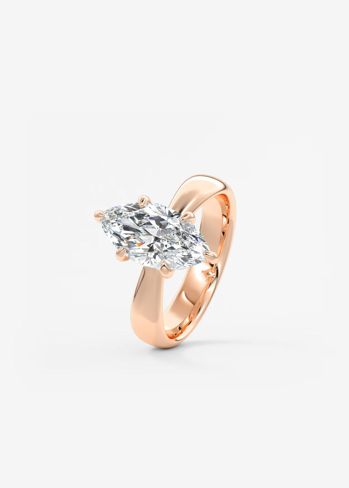 The Pinched Colombe Pinched Marquise Cut Engagement Ring#material_rose