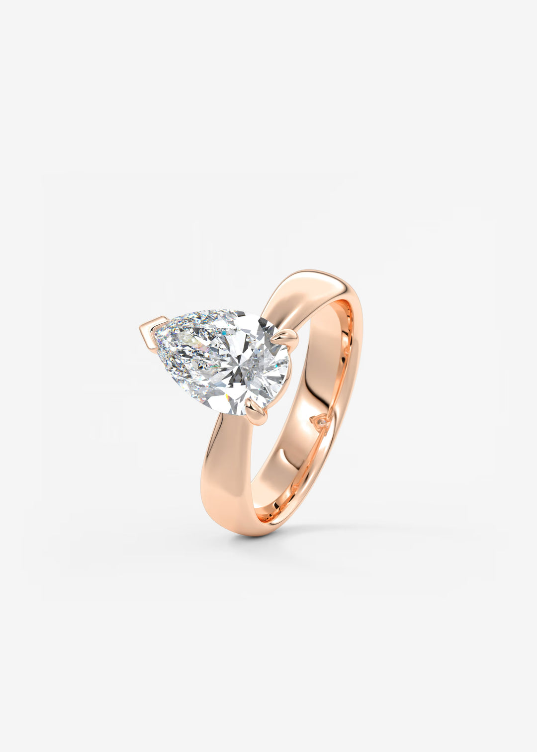 The Pinched Colombe Pinched Pear Cut Engagement Ring#material_rose