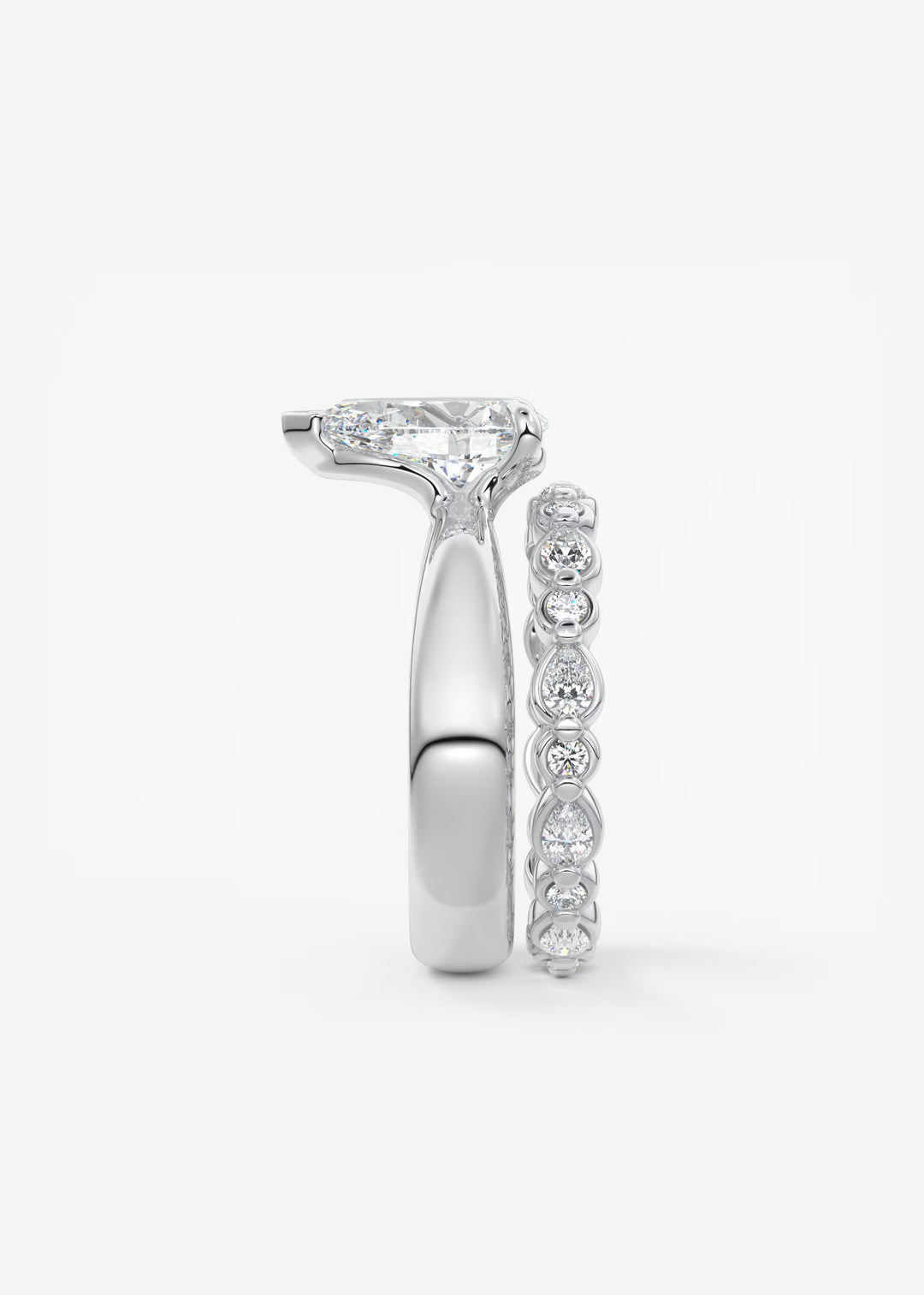 The Pinched Colombe Pinched Pear Cut Engagement Ring#material_white