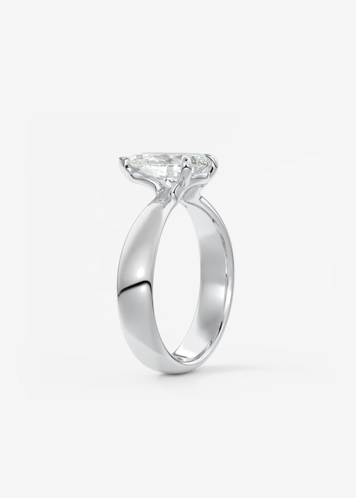 The Pinched Colombe Pinched Pear Cut Engagement Ring#material_white
