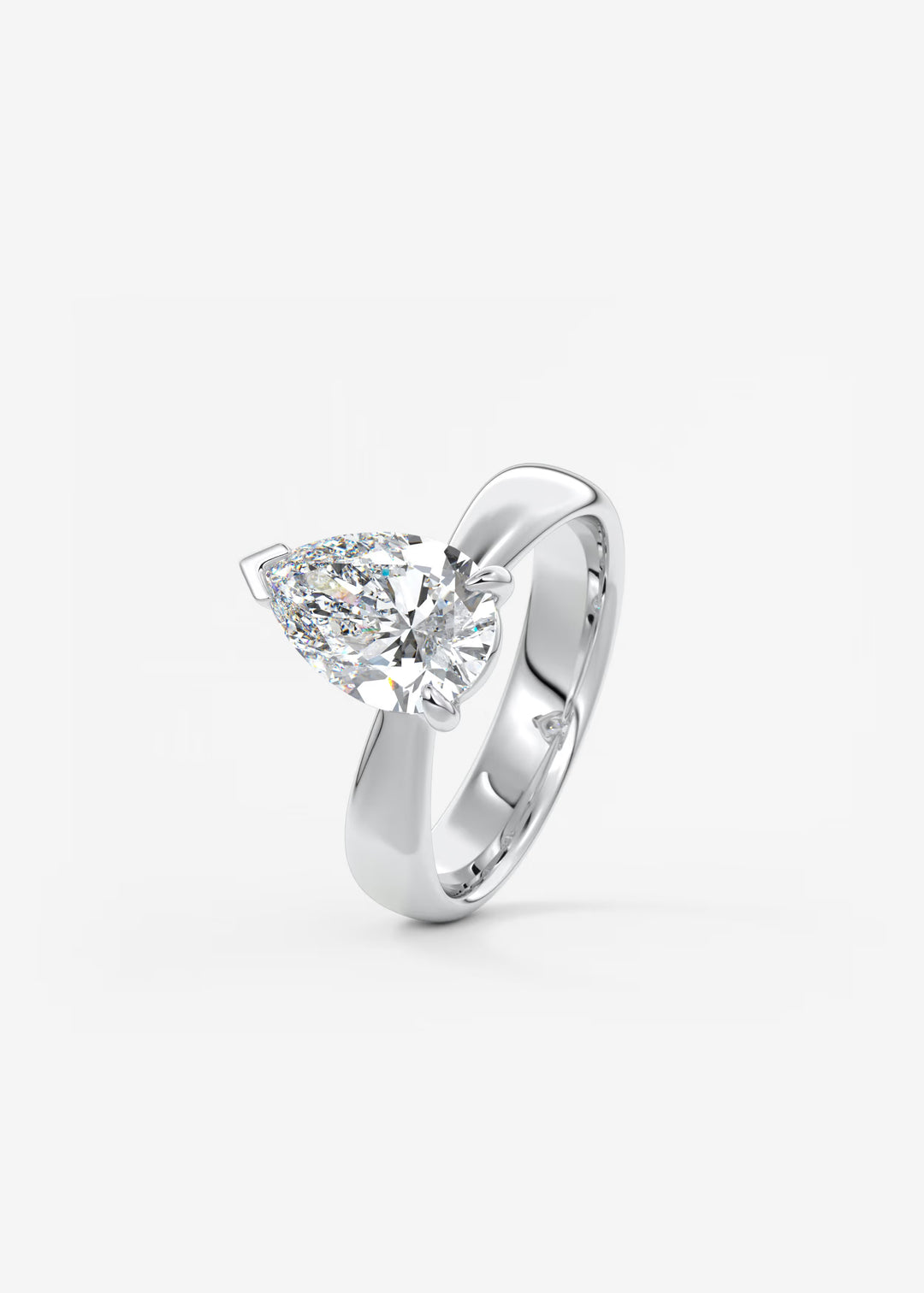 The Pinched Colombe Pinched Pear Cut Engagement Ring#material_white
