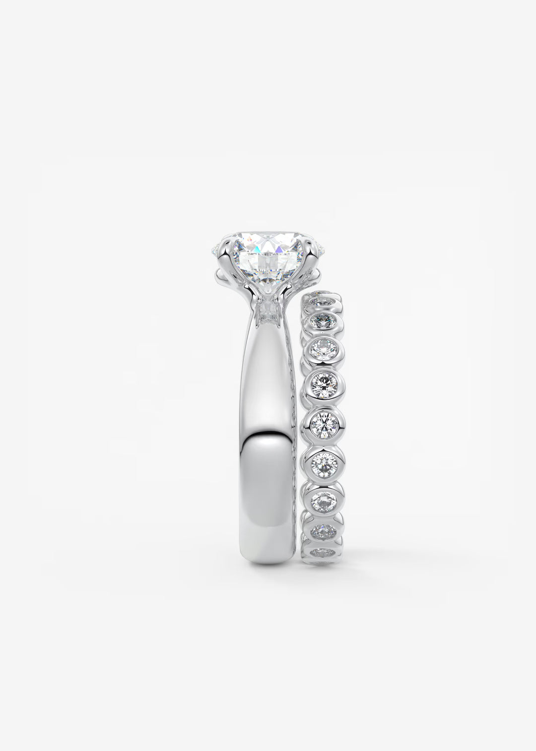 The Pinched Colombe Pinched Round Solitaire Engagement Ring#material_white
