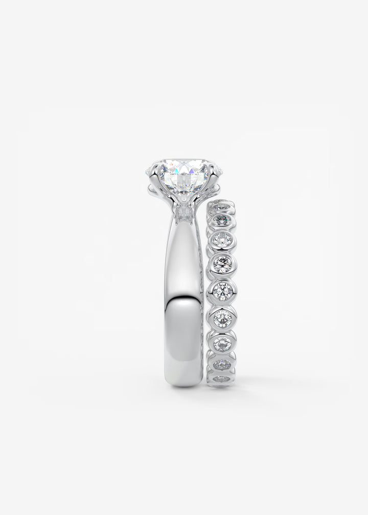 The Pinched Colombe Pinched Round Solitaire Engagement Ring#material_white