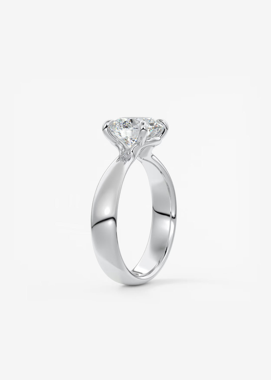 The Pinched Colombe Pinched Round Solitaire Engagement Ring#material_white
