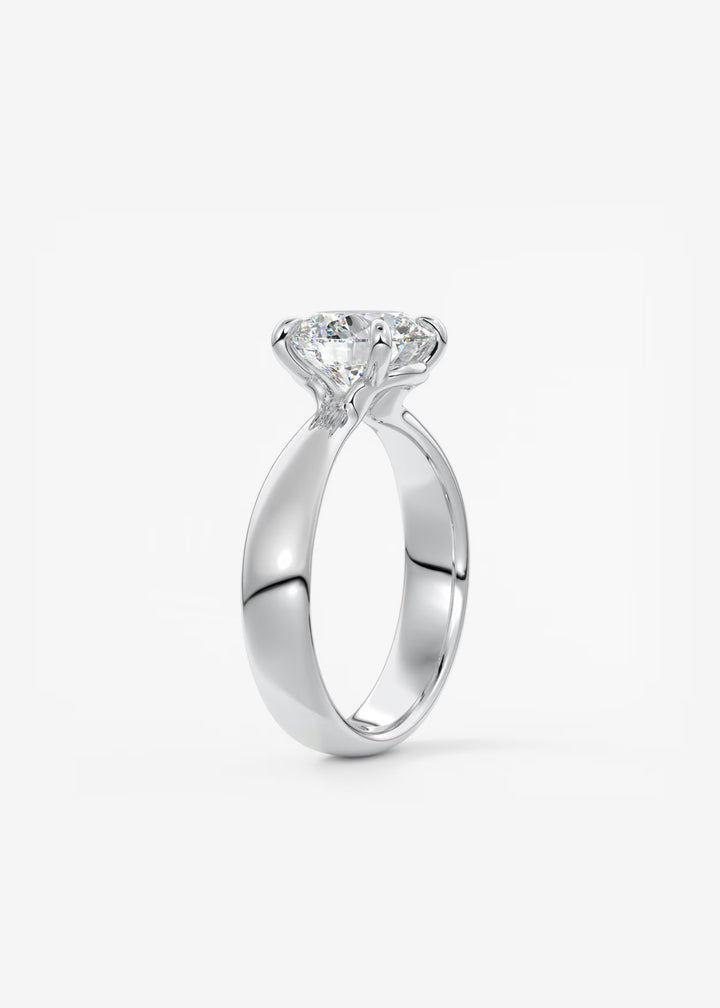 The Pinched Colombe Pinched Round Solitaire Engagement Ring#material_white