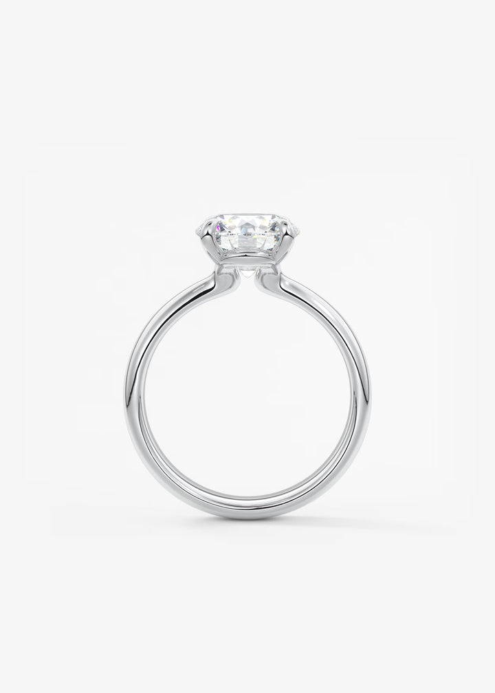The Pinched Colombe Pinched Round Solitaire Engagement Ring#material_white