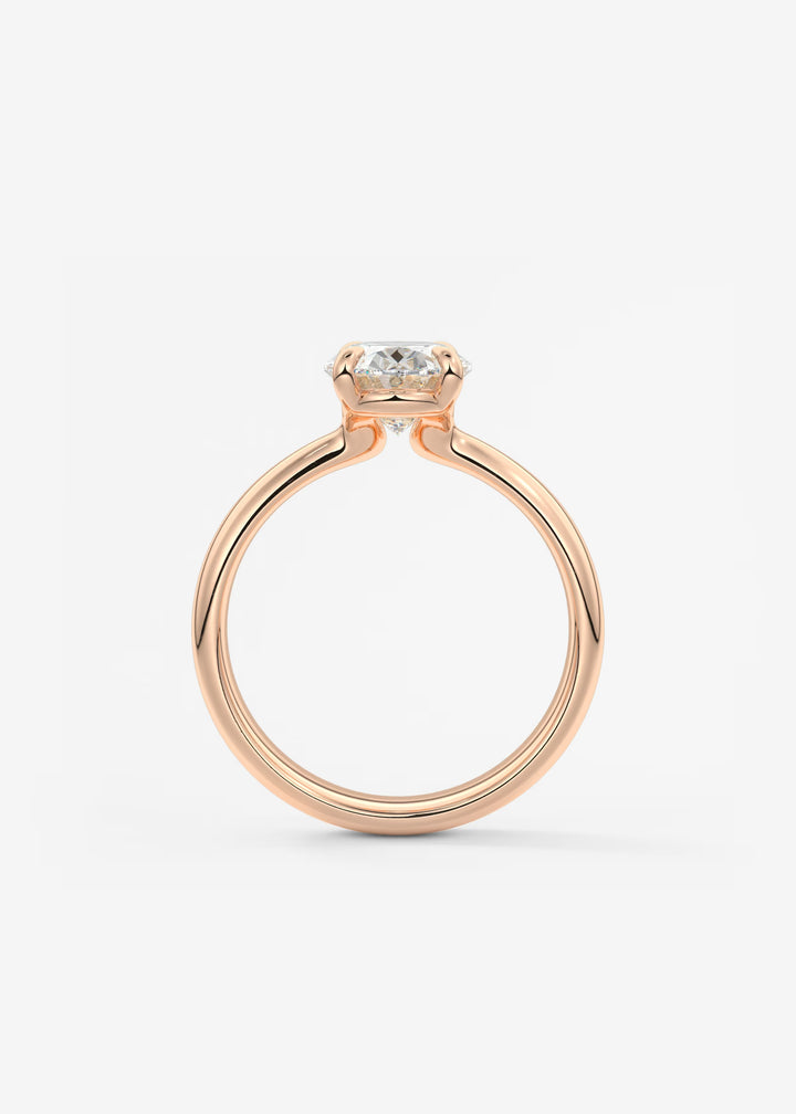 The Pinched Colombe Pinched Oval Cut Engagement Ring#material_rose