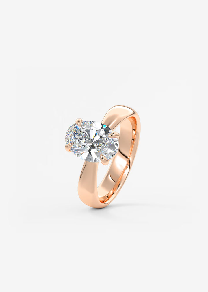 The Pinched Colombe Pinched Oval Cut Engagement Ring#material_rose