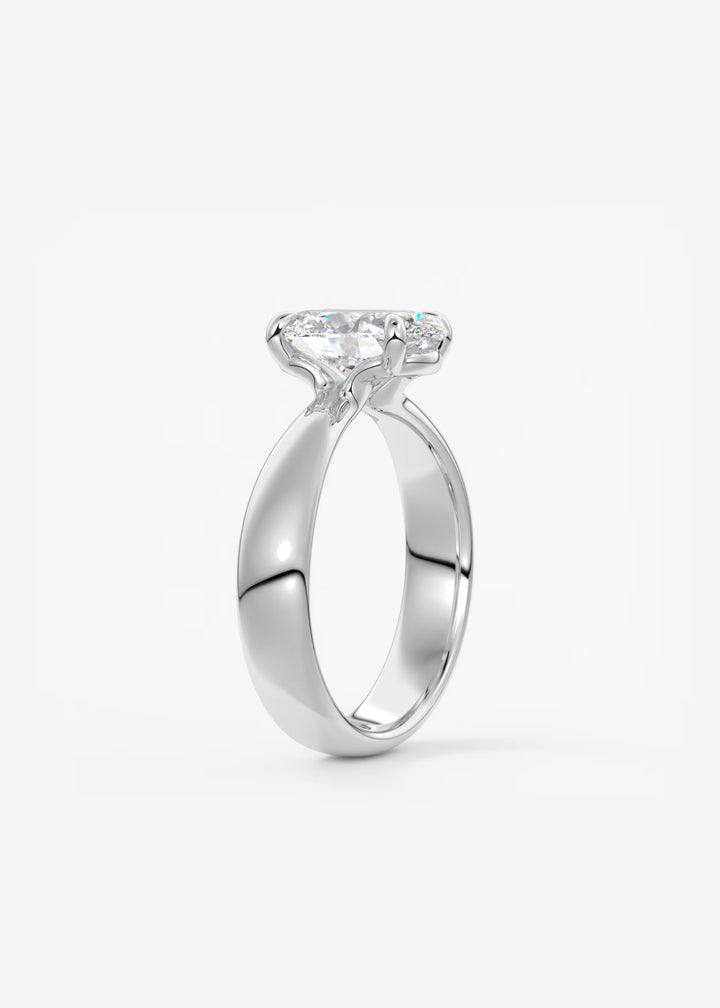 The Pinched Colombe Pinched Oval Cut Engagement Ring#material_white