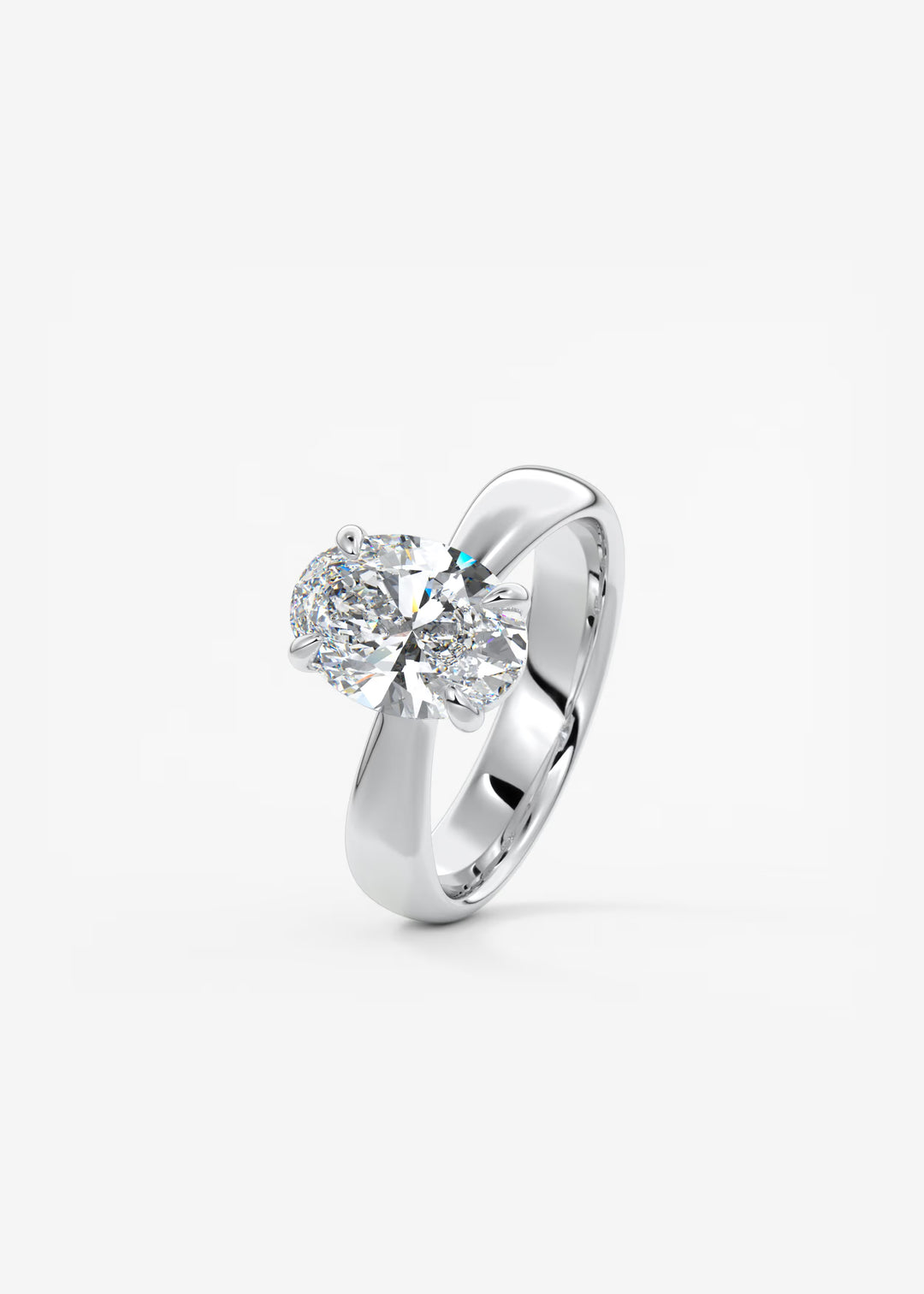 The Pinched Colombe Pinched Oval Cut Engagement Ring#material_white