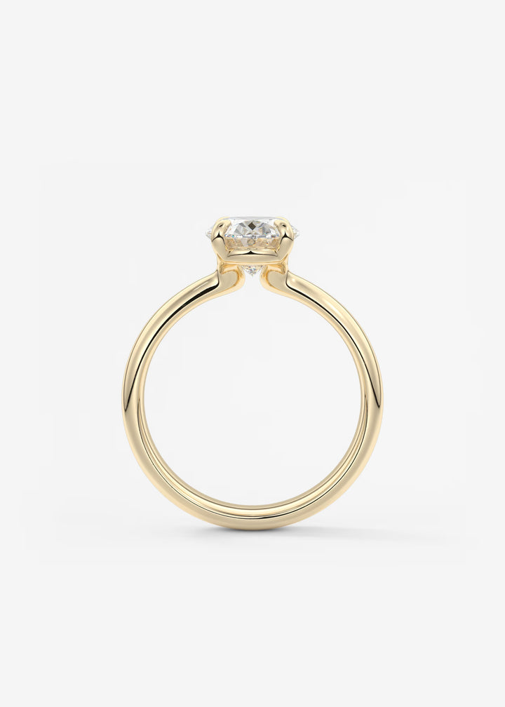 The Pinched Colombe Pinched Oval Cut Engagement Ring#material_gold