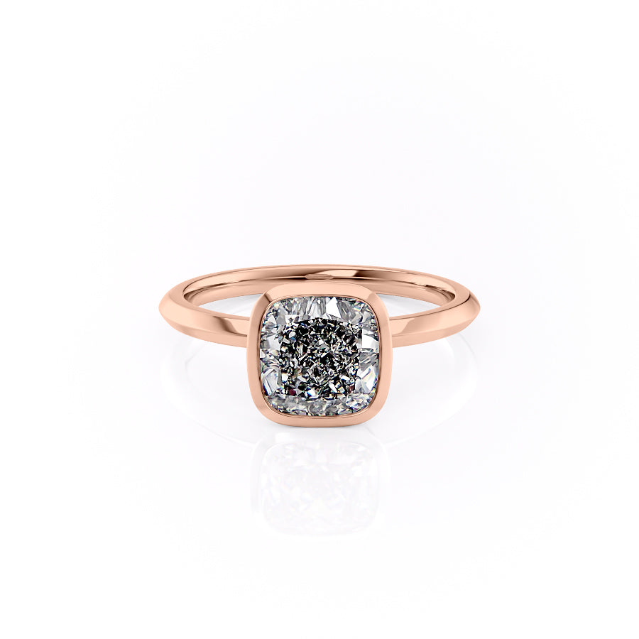 The Razor Bezel Liberty Set With A Cushion Lab Diamond-L'Amour Brilliance #material_rose