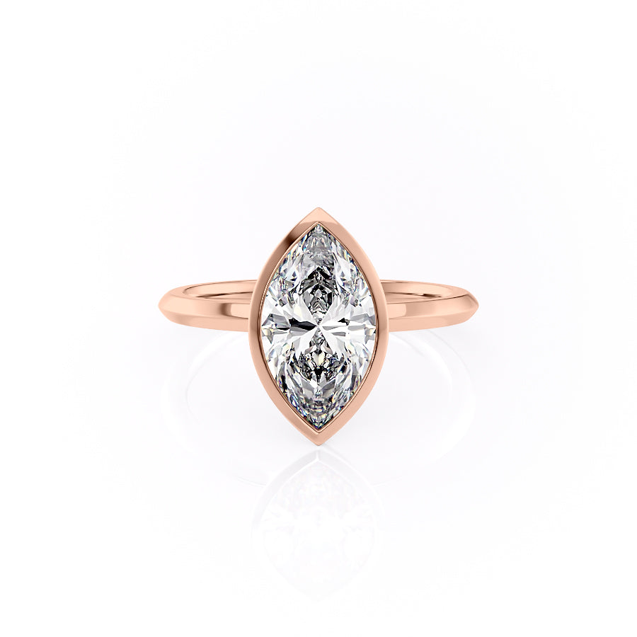 The Razor Bezel Liberty Set With A Marquise Lab Diamond-L'Amour Brilliance #material_rose