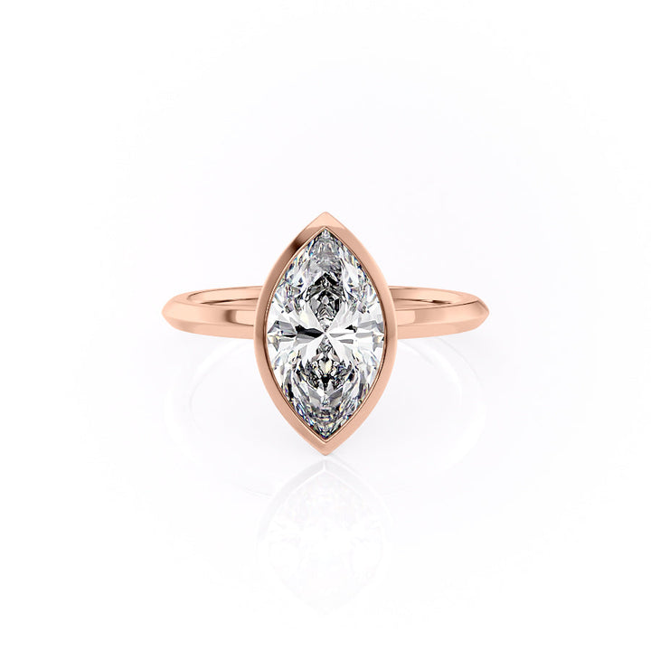 The Razor Bezel Liberty Set With A Marquise Lab Diamond-L'Amour Brilliance #material_rose