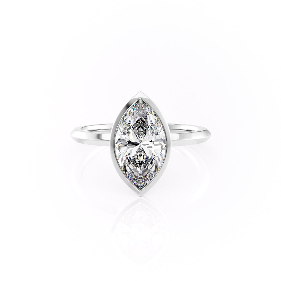 The Razor Bezel Liberty Set With A Marquise Lab Diamond-L'Amour Brilliance #material_white