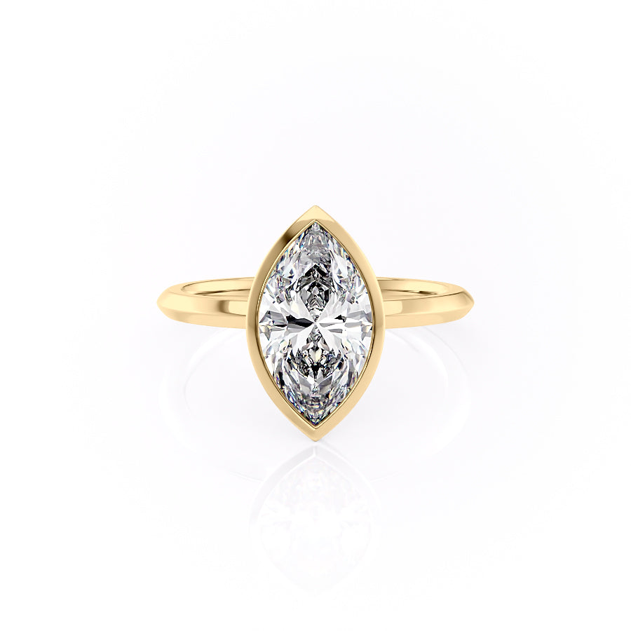 The Razor Bezel Liberty Set With A Marquise Lab Diamond-L'Amour Brilliance #material_gold