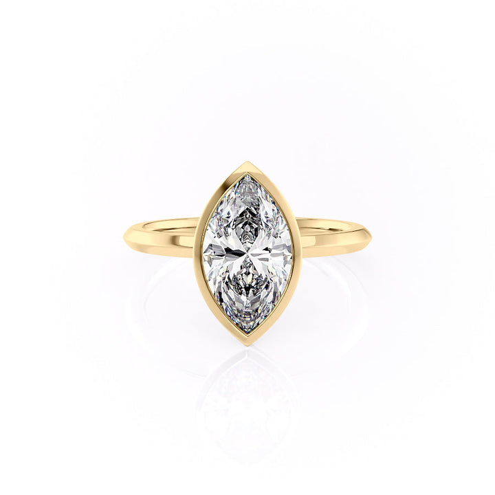 The Razor Bezel Liberty Set With A Marquise Lab Diamond-L'Amour Brilliance #material_gold