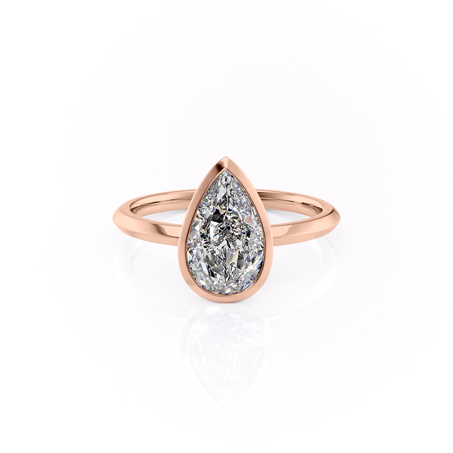 The Razor Bezel Liberty Set With A Pear Lab Diamond-L'Amour Brilliance #material_rose