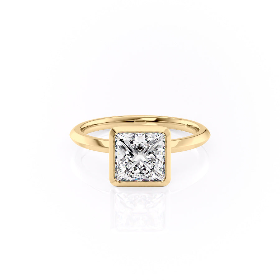 The Razor Bezel Liberty Set With A Princess Lab Diamond-L'Amour Brilliance #material_gold
