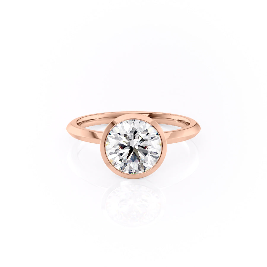 The Razor Bezel Liberty Set With A Round Lab Diamond-L'Amour Brilliance #material_rose