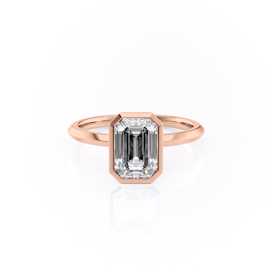 The Razor Bezel Liberty Set With An Emerald Lab Diamond-L'Amour Brilliance #material_rose