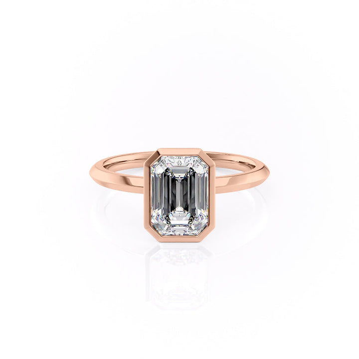 The Razor Bezel Liberty Set With An Emerald Lab Diamond-L'Amour Brilliance #material_rose