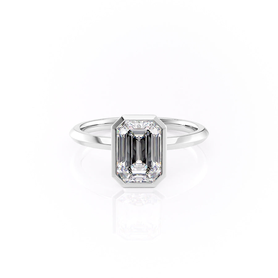 The Razor Bezel Liberty Set With An Emerald Lab Diamond-L'Amour Brilliance #material_white