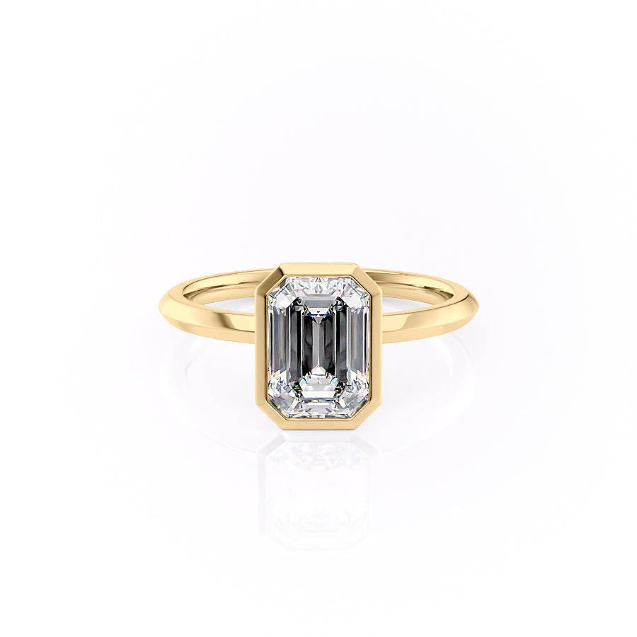 The Razor Bezel Liberty Set With An Emerald Lab Diamond-L'Amour Brilliance #material_gold