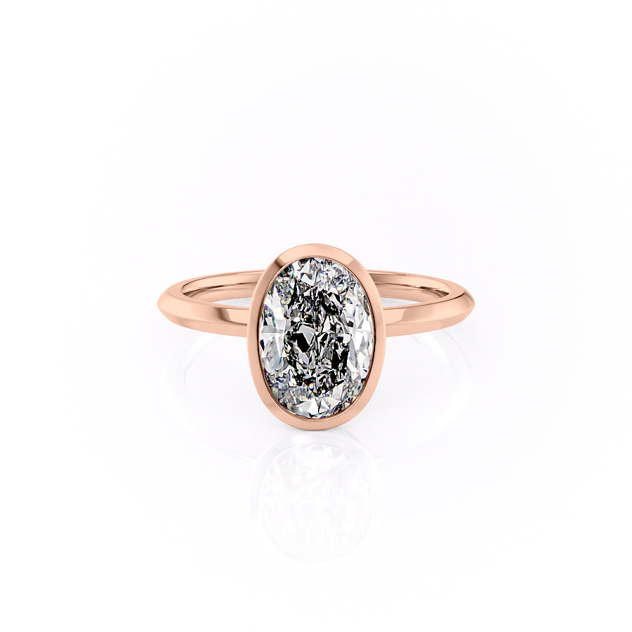 The Razor Bezel Liberty Set With An Oval Lab Diamond-L'Amour Brilliance #material_rose