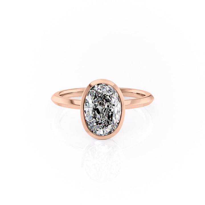 The Razor Bezel Liberty Set With An Oval Lab Diamond-L'Amour Brilliance #material_rose