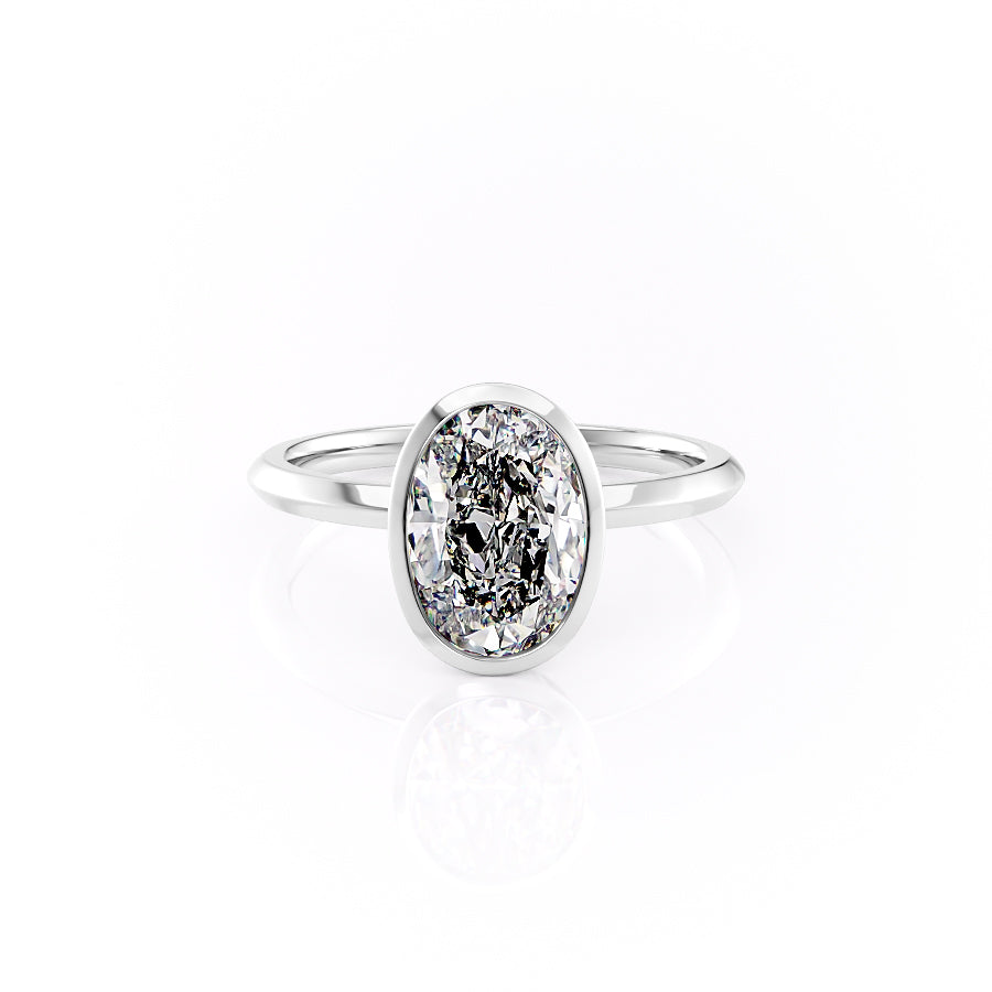 The Razor Bezel Liberty Set With An Oval Lab Diamond-L'Amour Brilliance #material_white