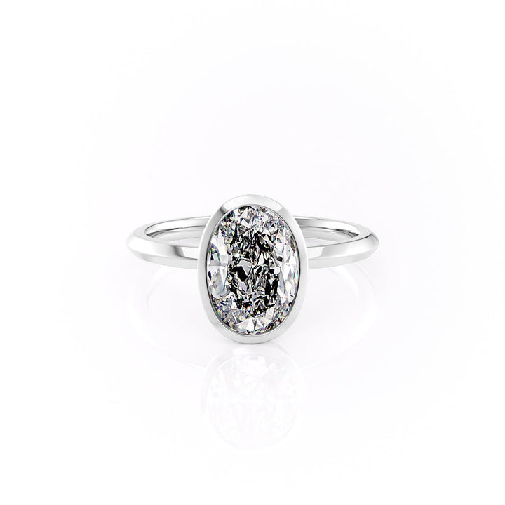 The Razor Bezel Liberty Set With An Oval Lab Diamond-L'Amour Brilliance #material_white