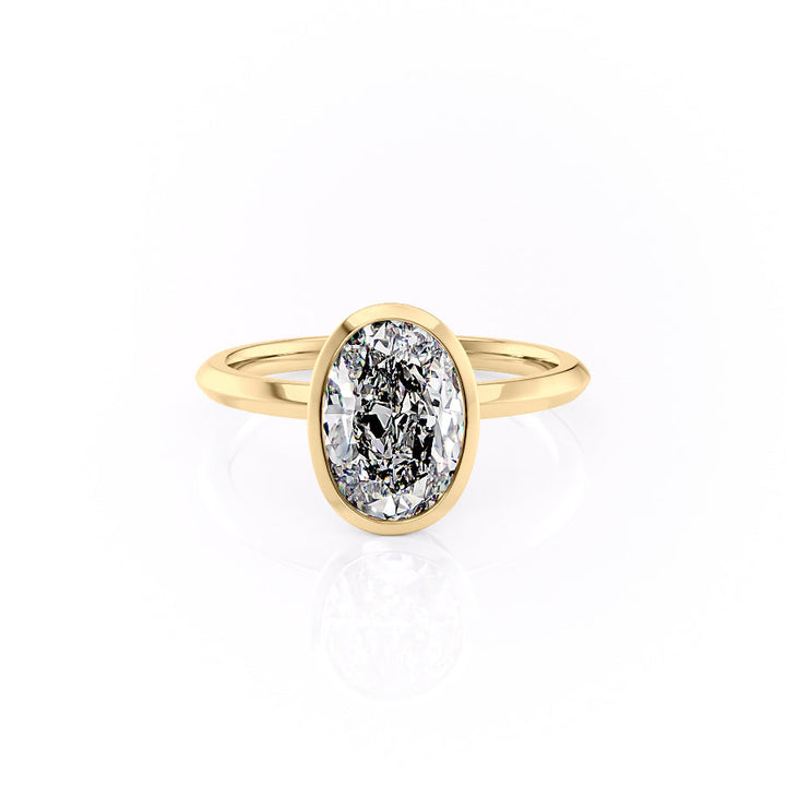 The Razor Bezel Liberty Set With An Oval Lab Diamond-L'Amour Brilliance #material_gold
