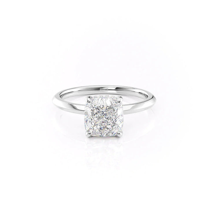 The Razor Liberty Set With Cushion Solitaire Lab Diamond 1 Carat 14K White#material_14k-white