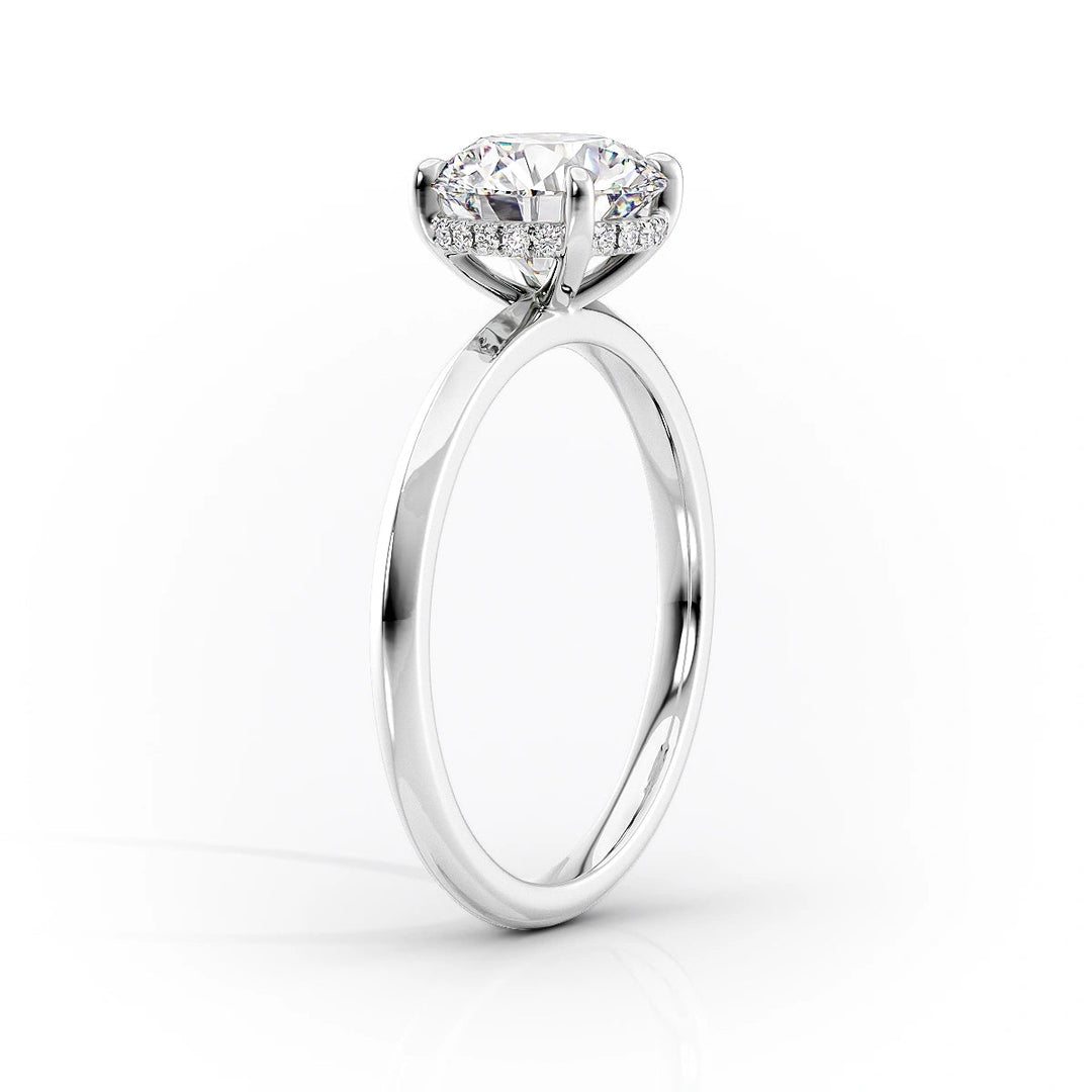 The Razor Liberty Set With Cushion Solitaire Moissanite#material_14k-white