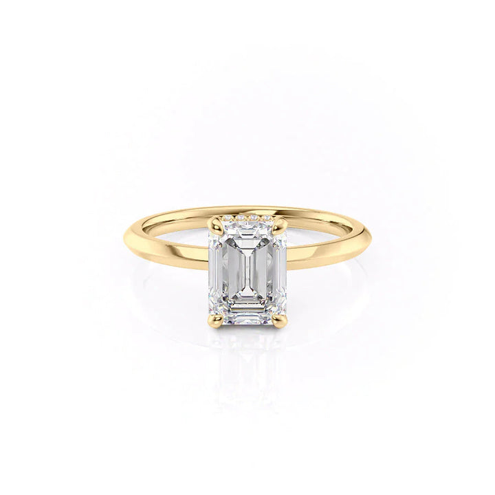 The Razor Liberty Set With Emerald Solitaire Moissanite#material_14k-gold