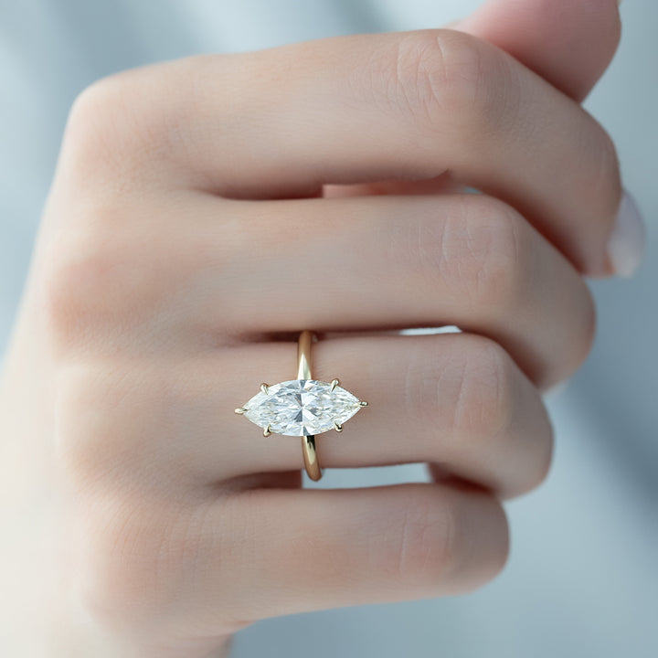 The Razor Liberty Set With Marquise Solitaire Lab Diamond 3 Carat 14K Gold#material_14k-gold