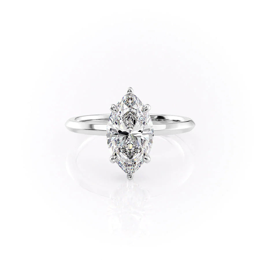 The Razor Liberty Set With Marquise Solitaire Lab Diamond 1 Carat 14K White#material_14k-white