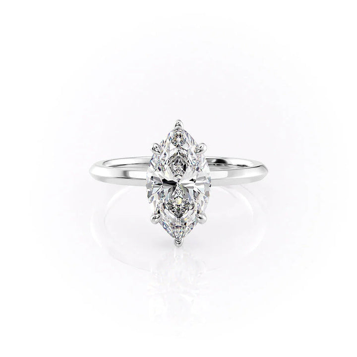 The Razor Liberty Set With Marquise Solitaire Lab Diamond 1 Carat 14K White#material_14k-white