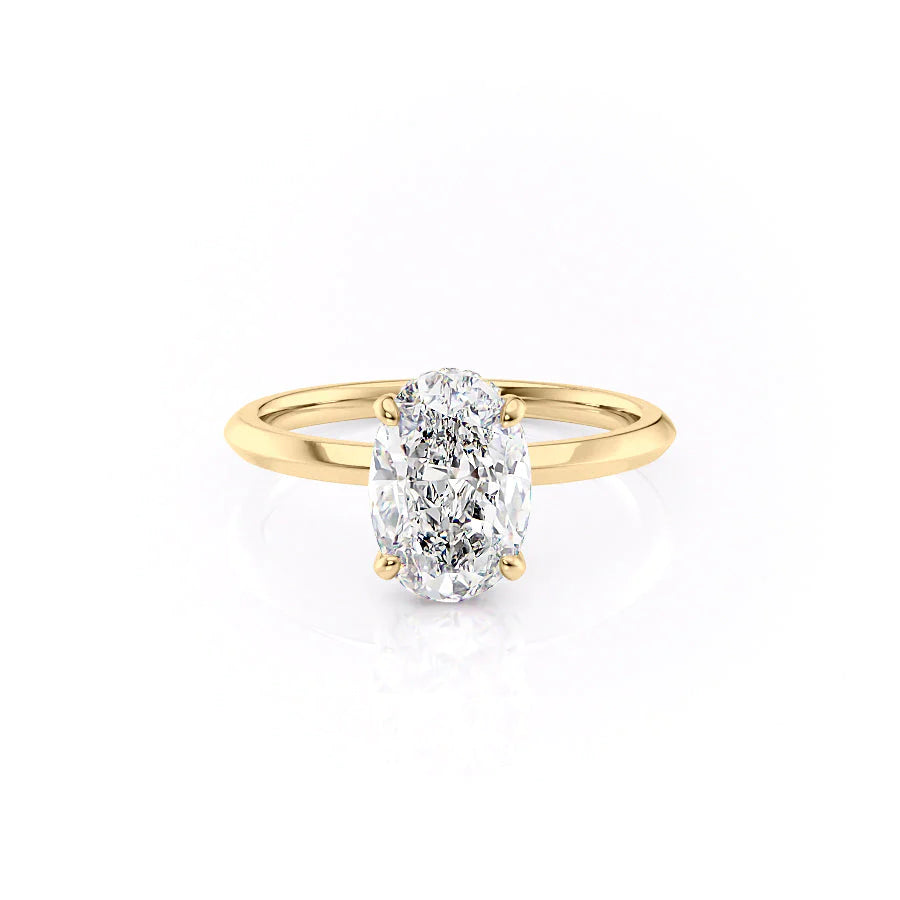 The Razor Liberty Set With Oval Solitaire Lab Diamond 1 Carat 14K Gold#material_14k-gold