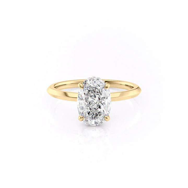 The Razor Liberty Set With Oval Solitaire Lab Diamond 1 Carat 14K Gold#material_14k-gold